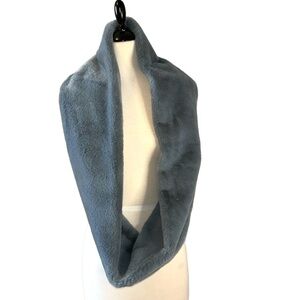 STUDIO soft luxury fleece blue wraparound scarf in women's one size